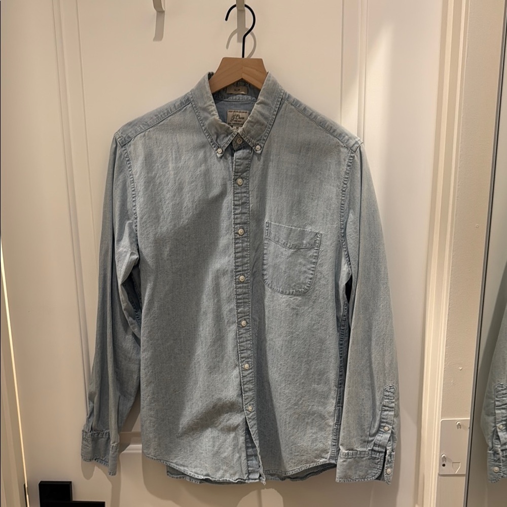 JCrew Men's Light Blue Shirt - Organic Cotton (Medium & Slim) - Picture 2 of 5